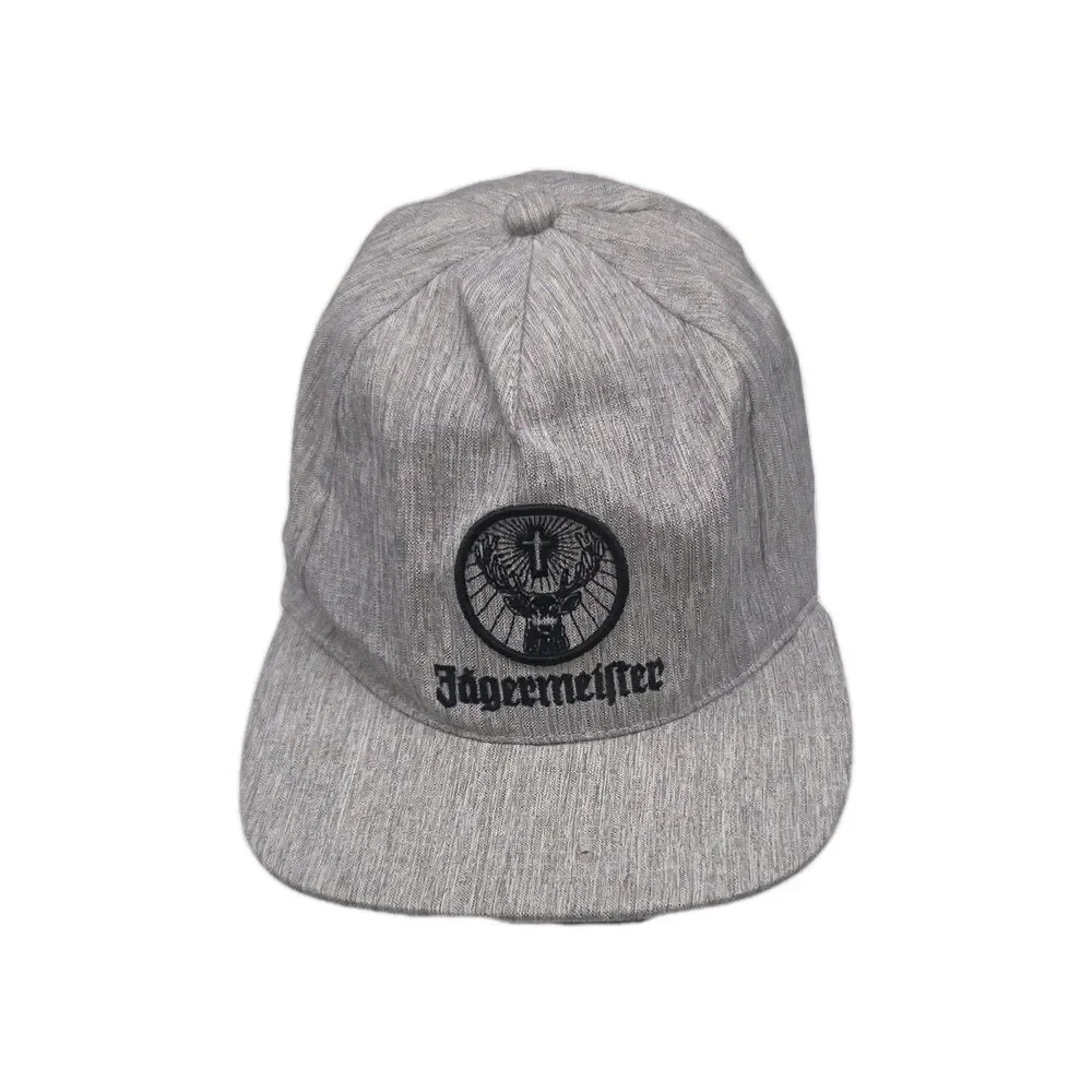 Jagermeister Embroidered Deer Logo Hat Snapback Baseball Cap Gray Black One Size